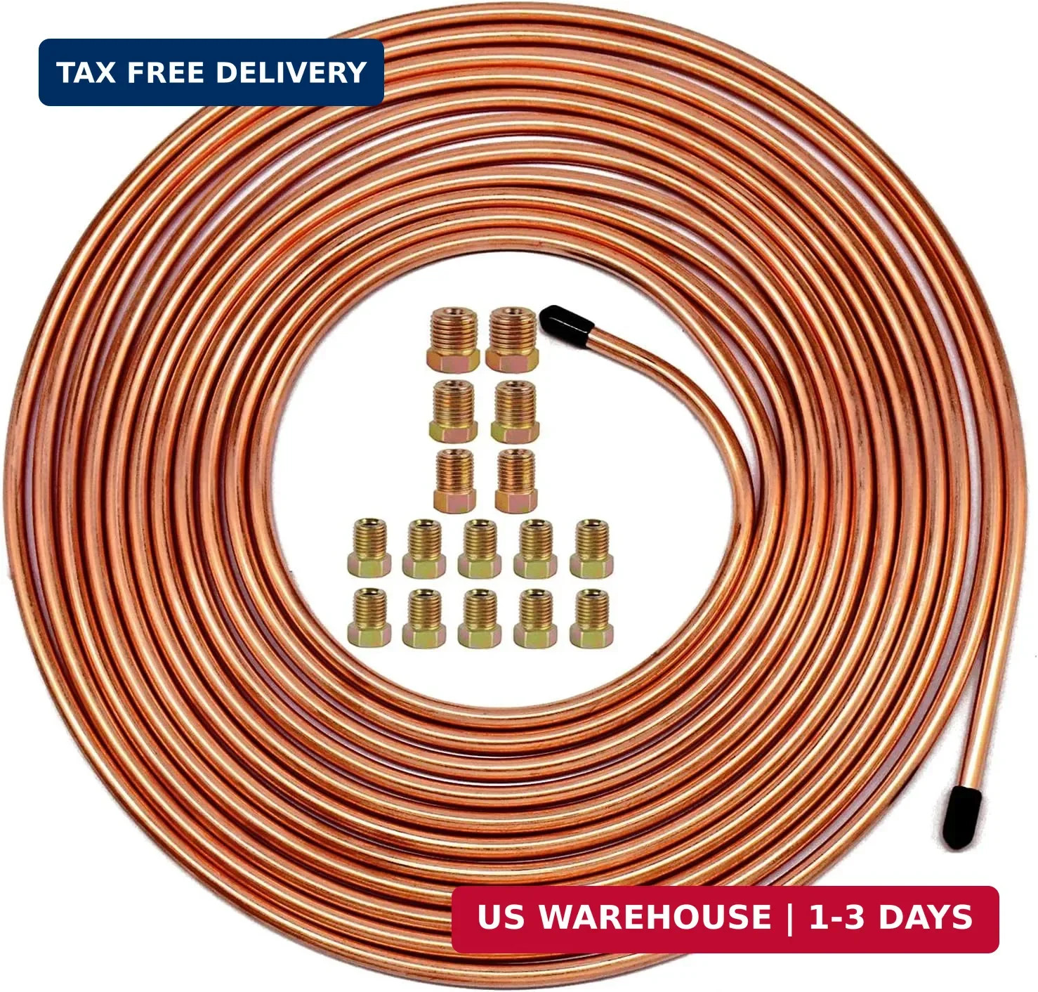 MuHize Upgraded Brake Line Tubing Kit – 25 Ft. of 3/16 Copper Coated Flexible Tu