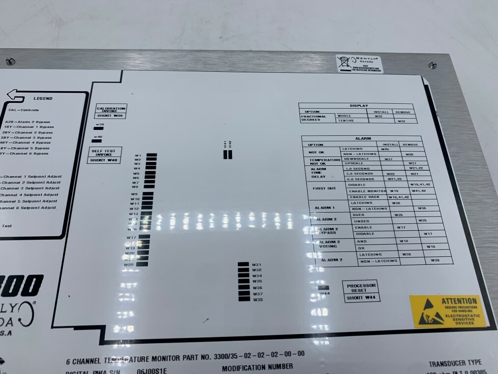 Bently Nevada 3300 6 Channel Temperature Monitor 81672-01