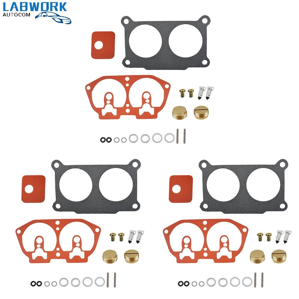 3 Pack Carburetor Rebuild Kit For Outboard V-6 150 175 200 225 HP 86-95