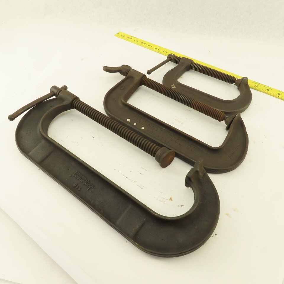 Drop Forged Steel 10″ 8″ & 5″ C-Clamp Tool Lot of 3