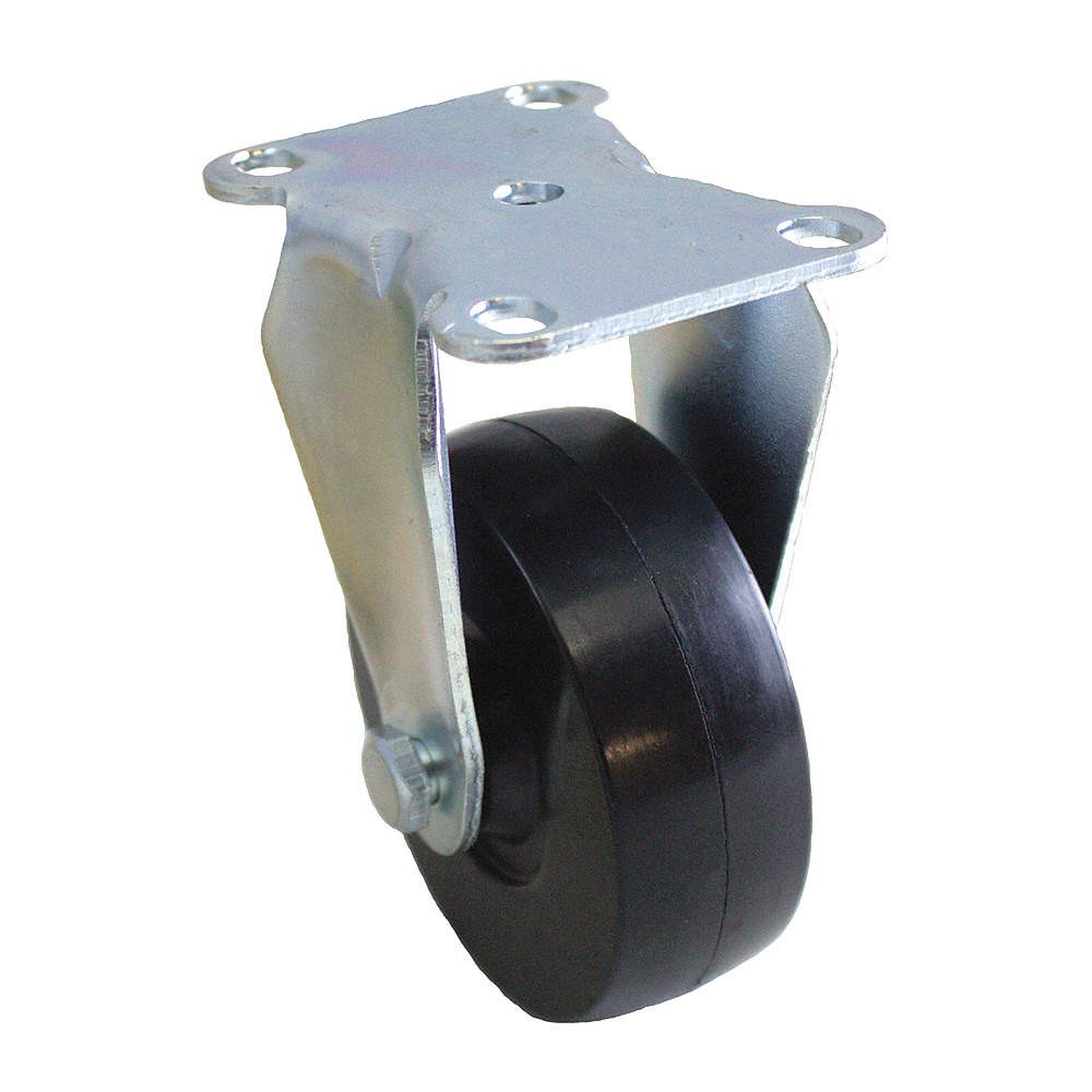 GRAINGER APPROVED P12R-R040D-12 Plate Caster,Rigid,Rubber,5 1/8″H 490V52