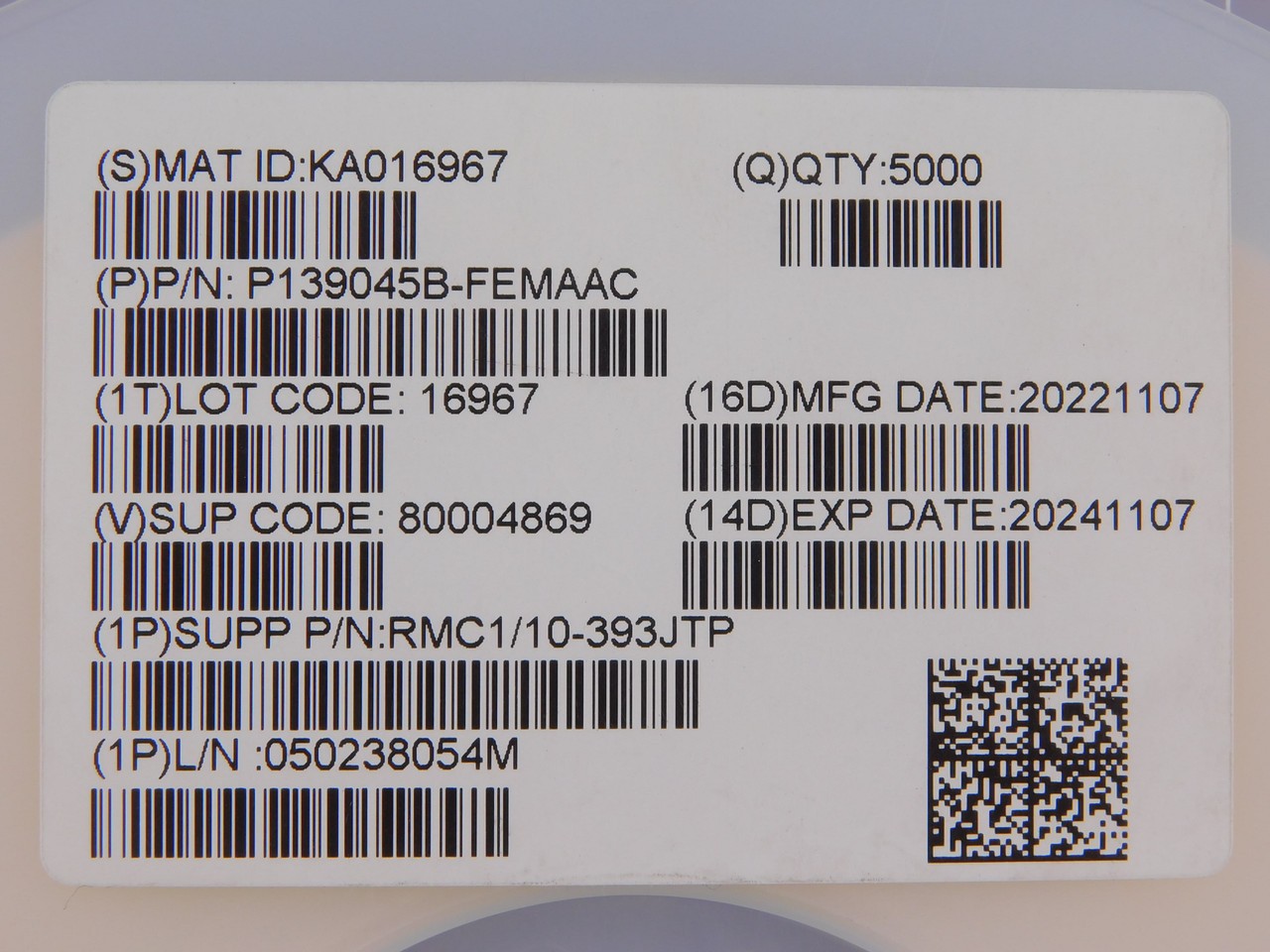 Lot of 20000 KAMAYA RMC1/10-393JTP SMD 39K Ohms 5% 0805