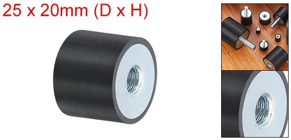 25 x 20mm M8 Thread Female Rubber Mounts, Silent Block Base Block