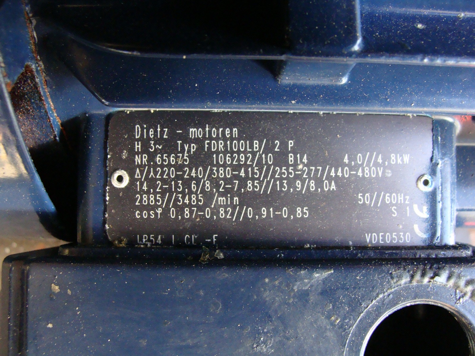 DIETZ IMMERSION PUMP FDR100LB/2P 3PH NR. 65675 277-480V 4.80KW