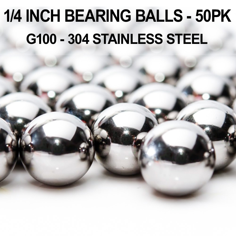 1/4 Inch Stainless Steel Bearing Balls – 50 pack – G100 – 304 Stainless Steel