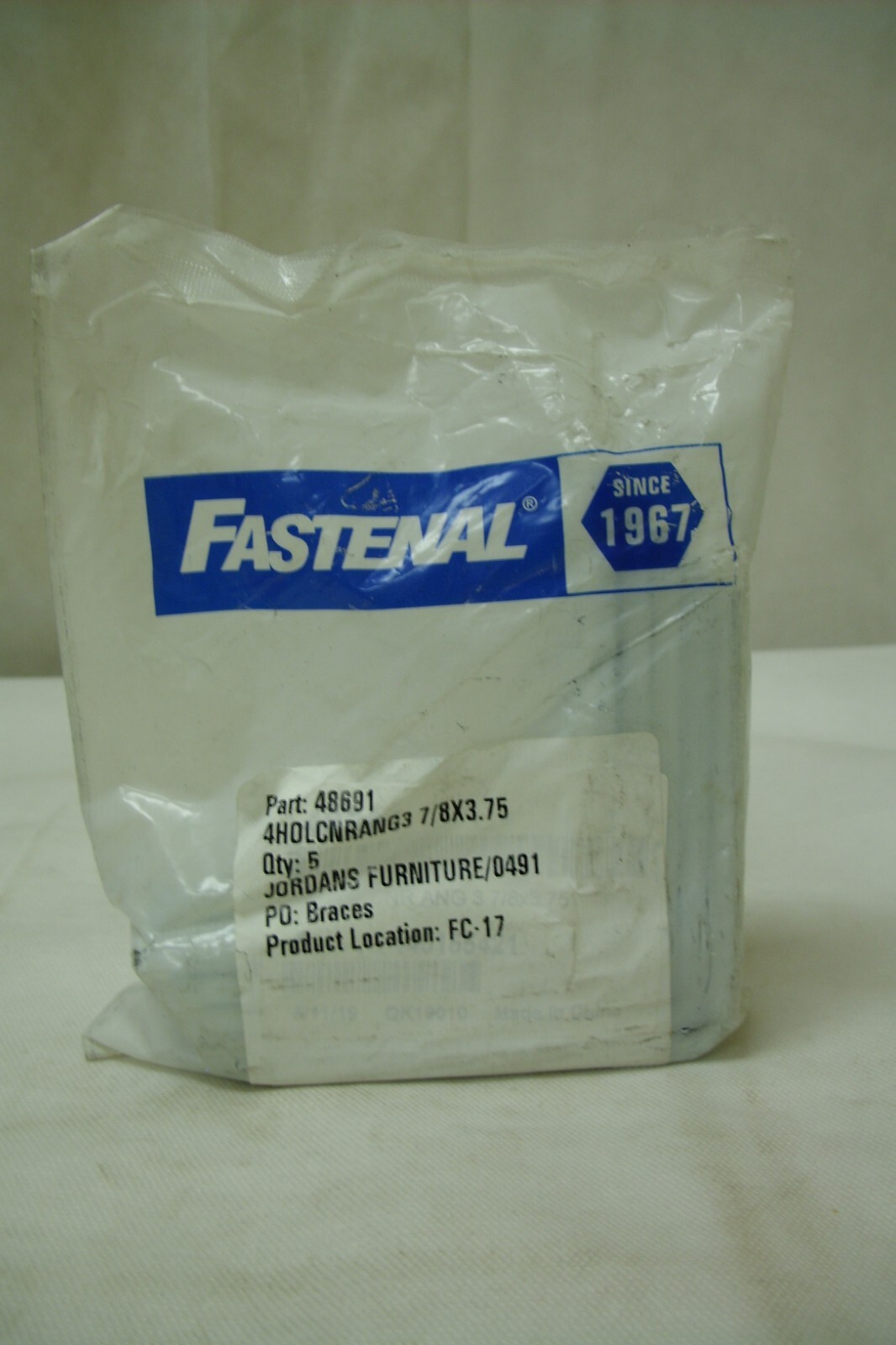 5-PACK – Fastenal 48691 4-Hole Corner Angle Brace 90° Zinc Plated 7/8″ x 3.75