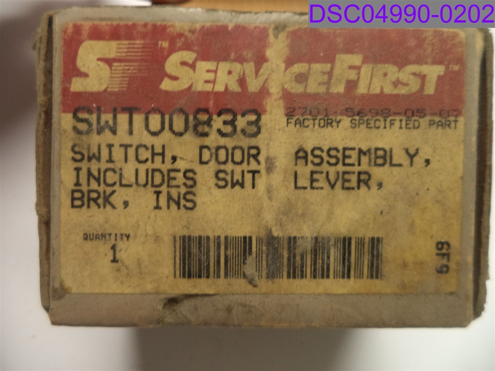 Service First Switch, Door Assembly P/N SWT00833