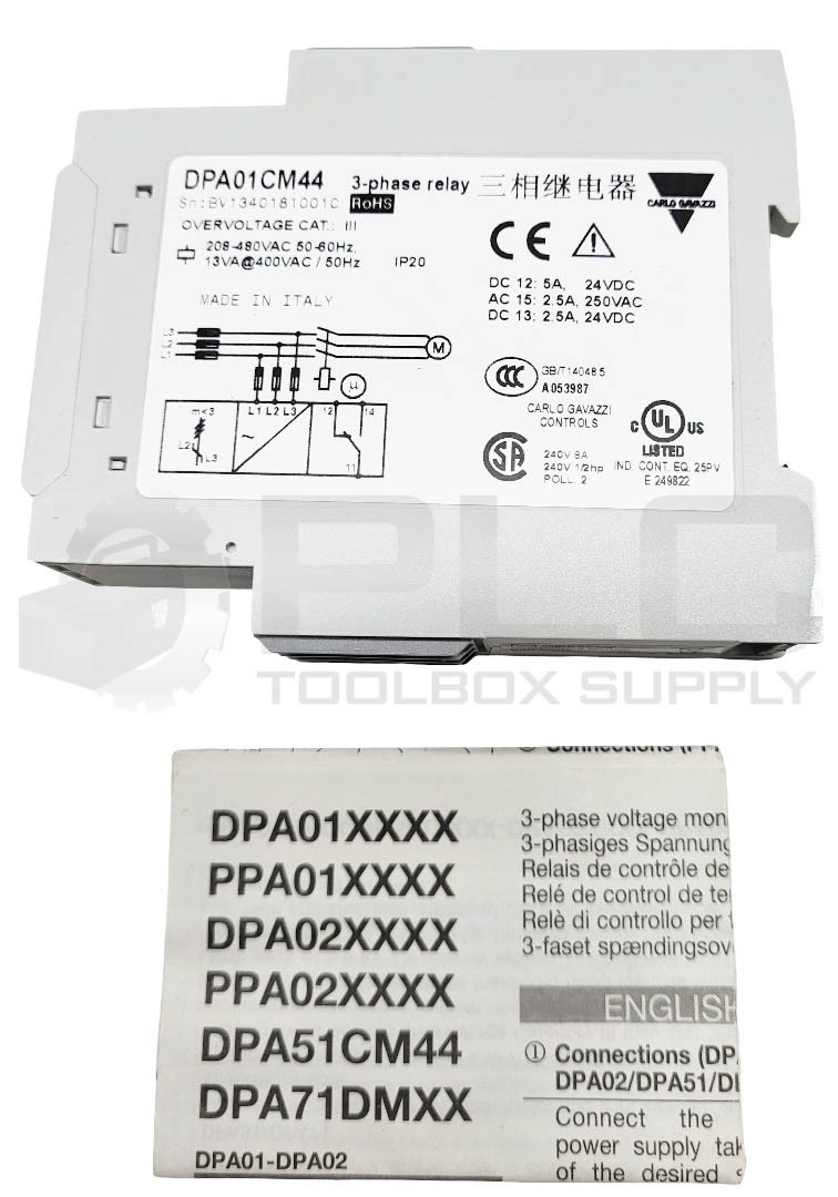NEW CARLO GAVAZZI DPA01CM44 ELECROMAGNETIC CONTROLLER 3-PHASE RELAY