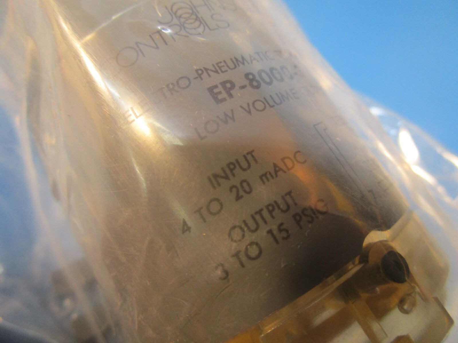 JOHNSON CONTROL EP8000-3, Electro-Pneumatic Transducer, Low Volume, Non-Relay