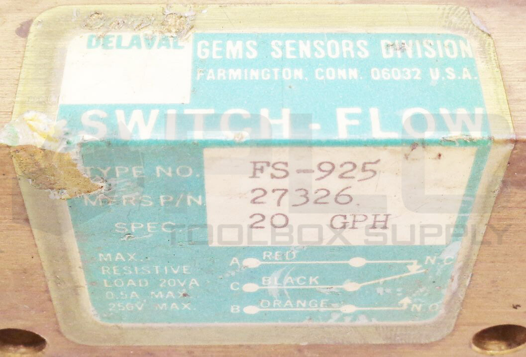 NEW GEMS FS-925 FLOW SWITCH 20 GPH 27326