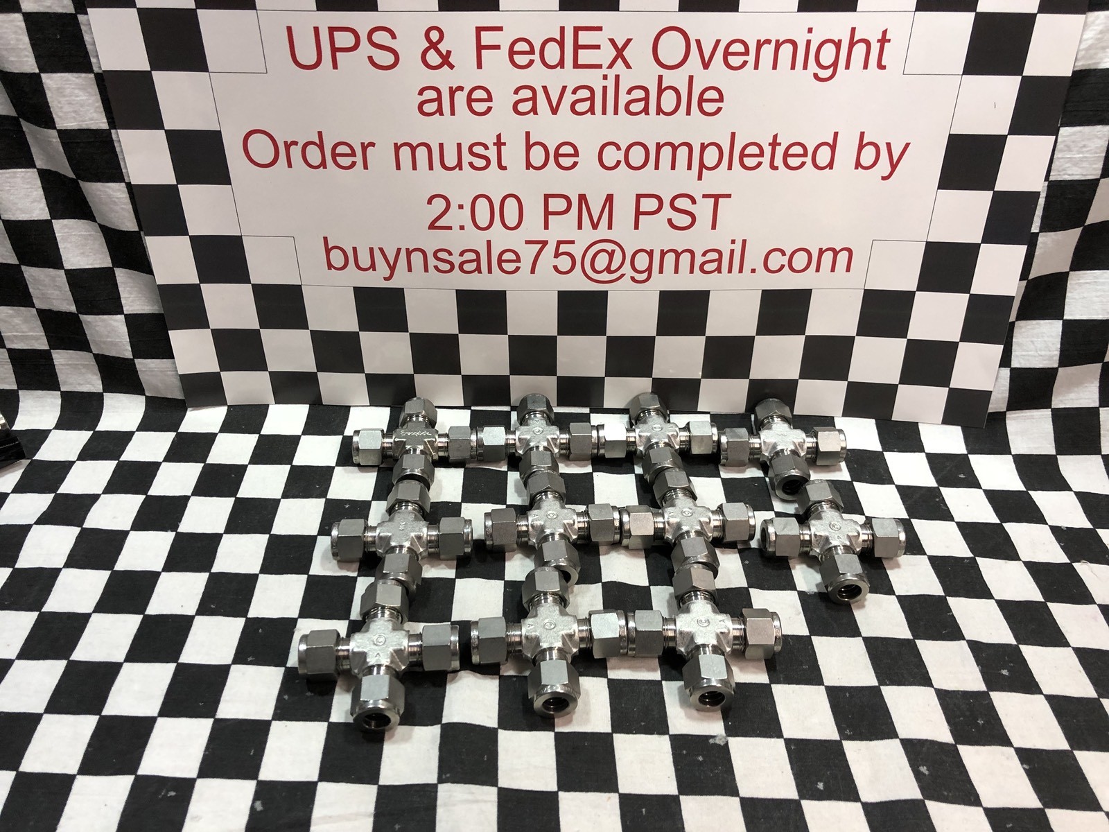 Lot Of 11 SWAGELOK SS-600-4, Union Cross 3/8″ TUBING, SHIPSAMEDAY#1373D9