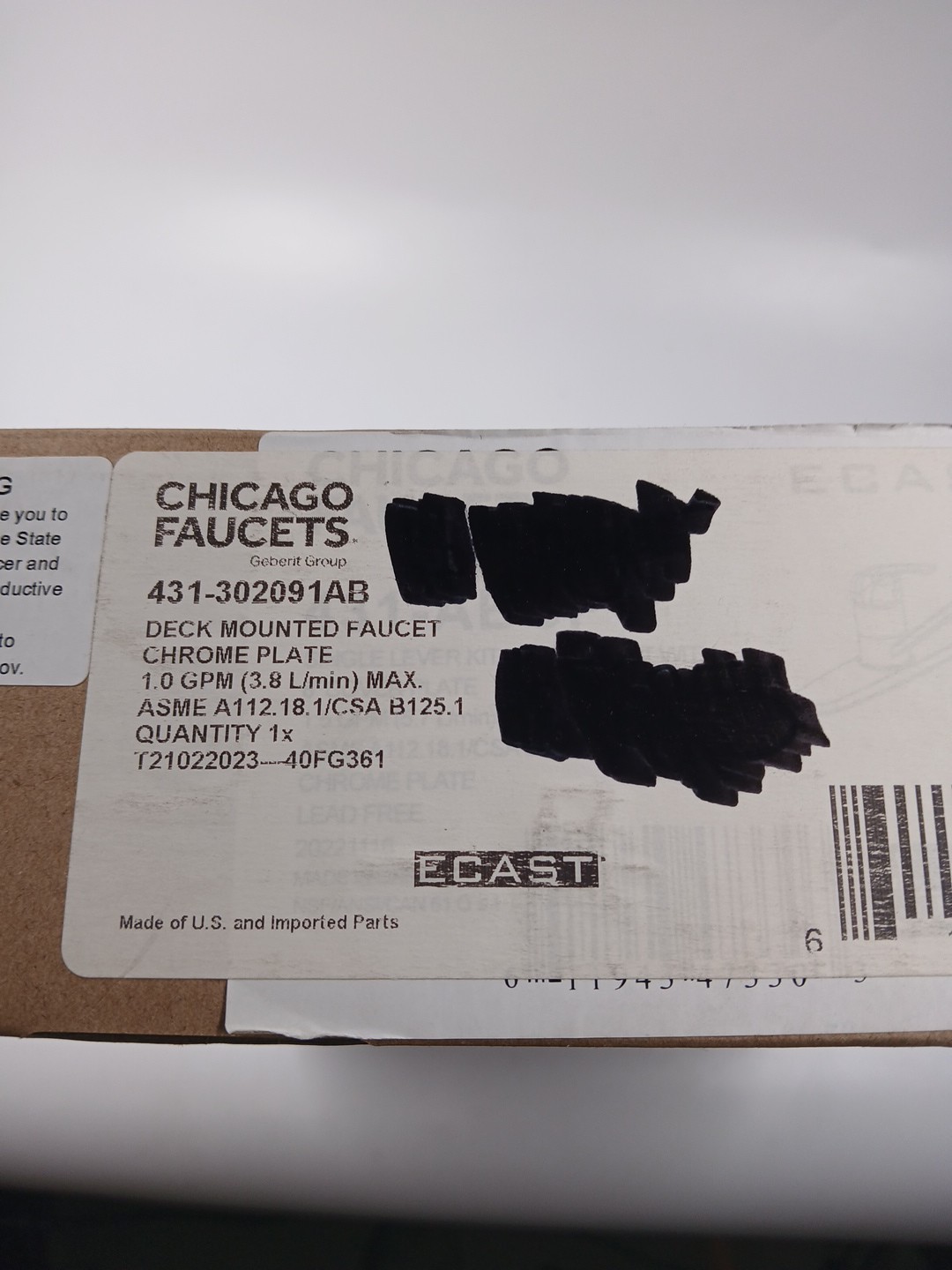 Chicago Faucets 431-302091AB Single Handle Kitchen Faucet in Chrome
