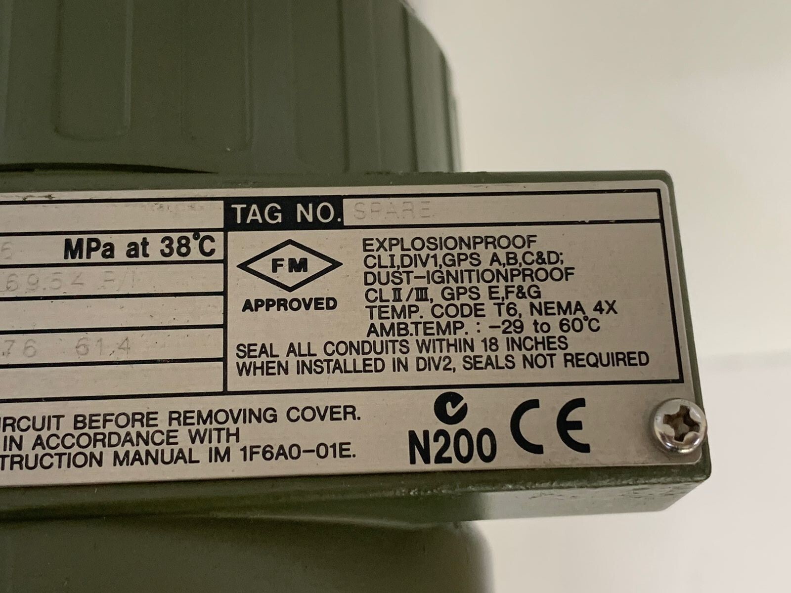 Yokogawa / Vortex Flow Meter / S1 / DY025-NXXBA2-2N / MWP 4.96 MPa at 38°C