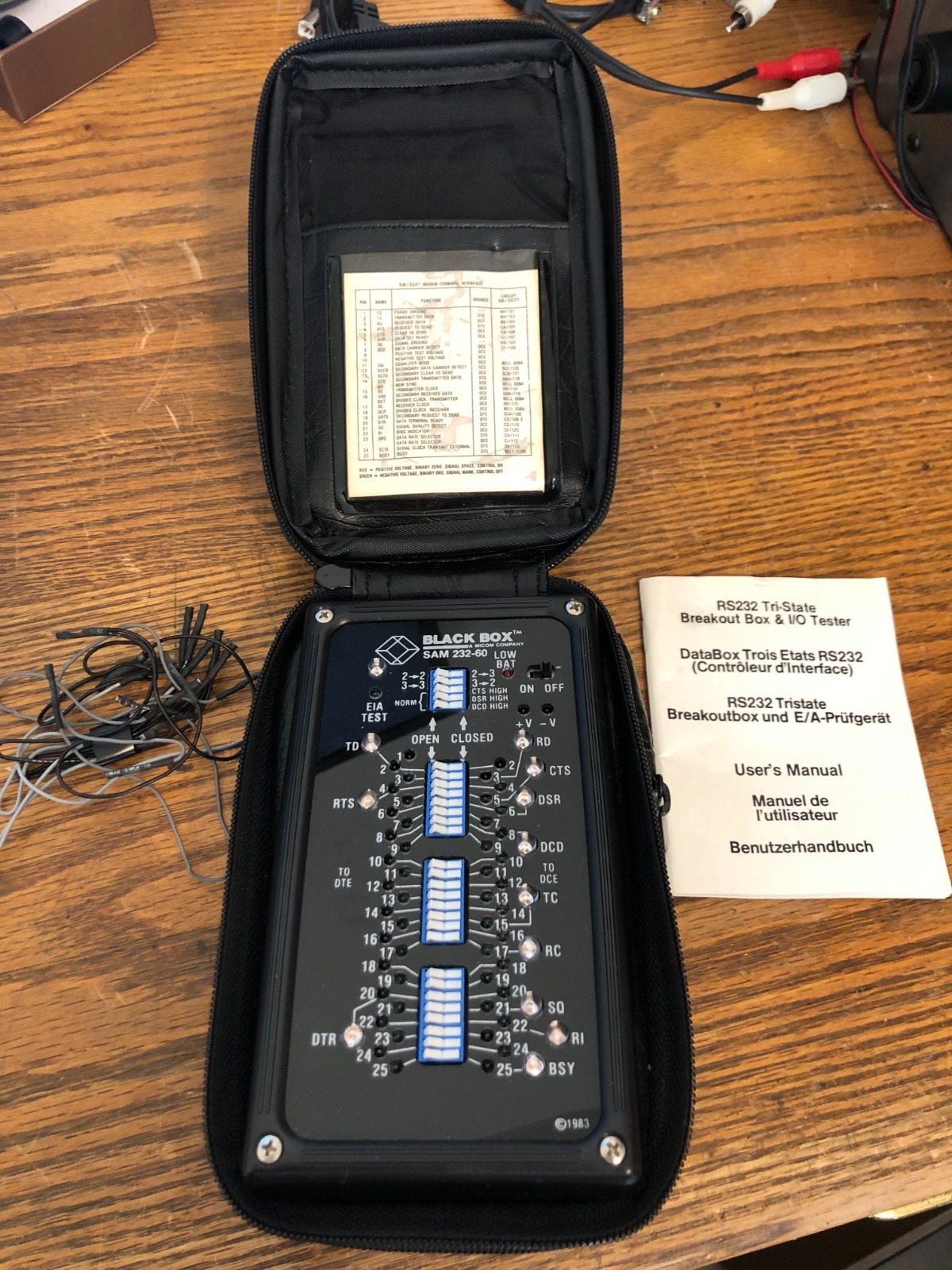 Working BLACK BOX SAM 232-60 BREAKOUT BOX RS232 I/O Tester.