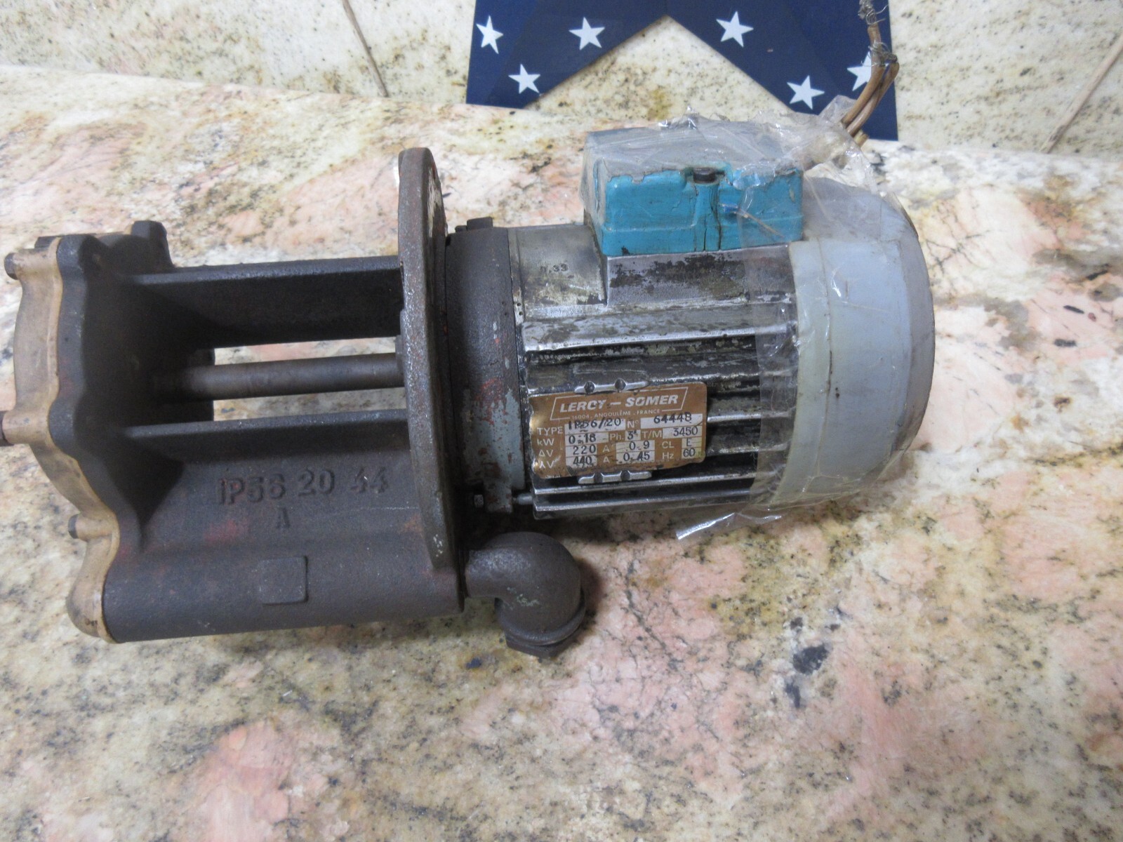 LEROY-SOMER COOLANT PUMP CINCINNATI MILL CNC IP56/20 64448 0.18 PH.3