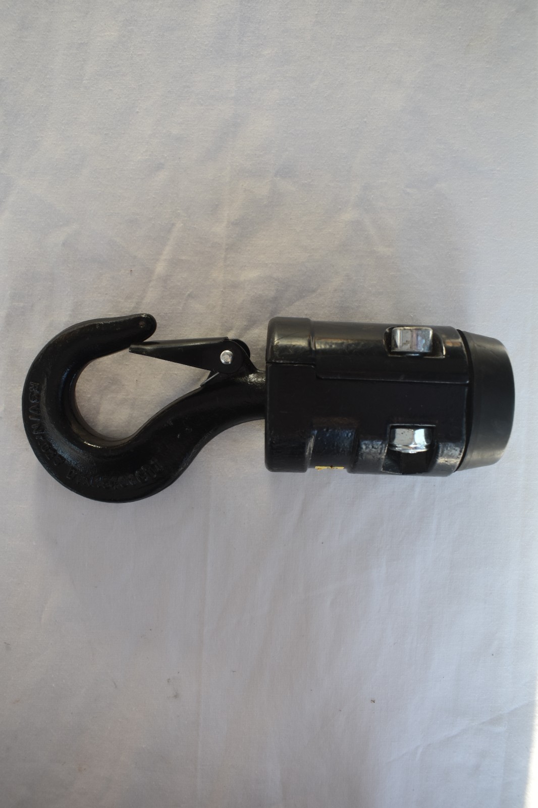 1000kg, 1 ton Bottom Hook Assembly for 1/4 Chain DIN 15401 Black