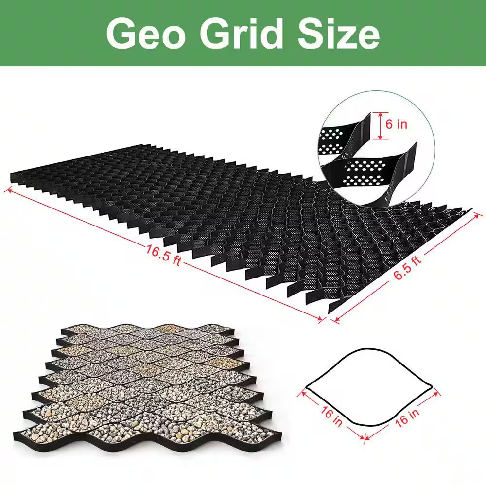 6.5 Ft. X 16.5 Ft. X 6 In. Plastic Ground Geo Grid Ground Pavers Geocell Sand an