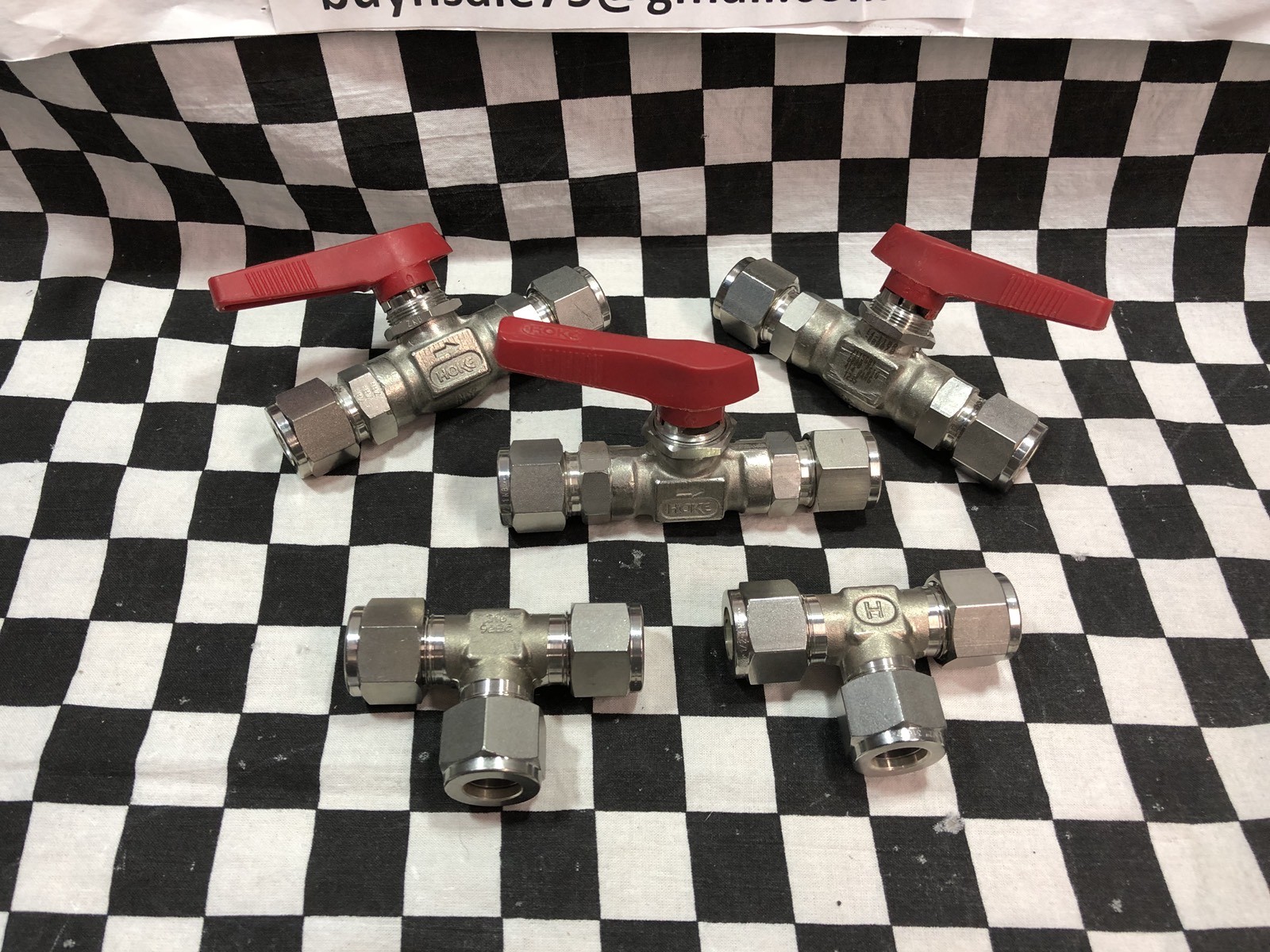 LOT OF 5 HOKE BALL VALVE & TEE UNION 1/2″, 7115G8Y & 8TTT SHIPSAMEDAY