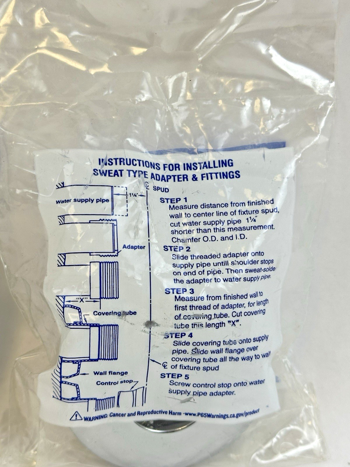 SLOAN H-636-AA SWEAT SOLDER KIT FOR 3/4” SUPPLY (URINAL) LOT OF 2