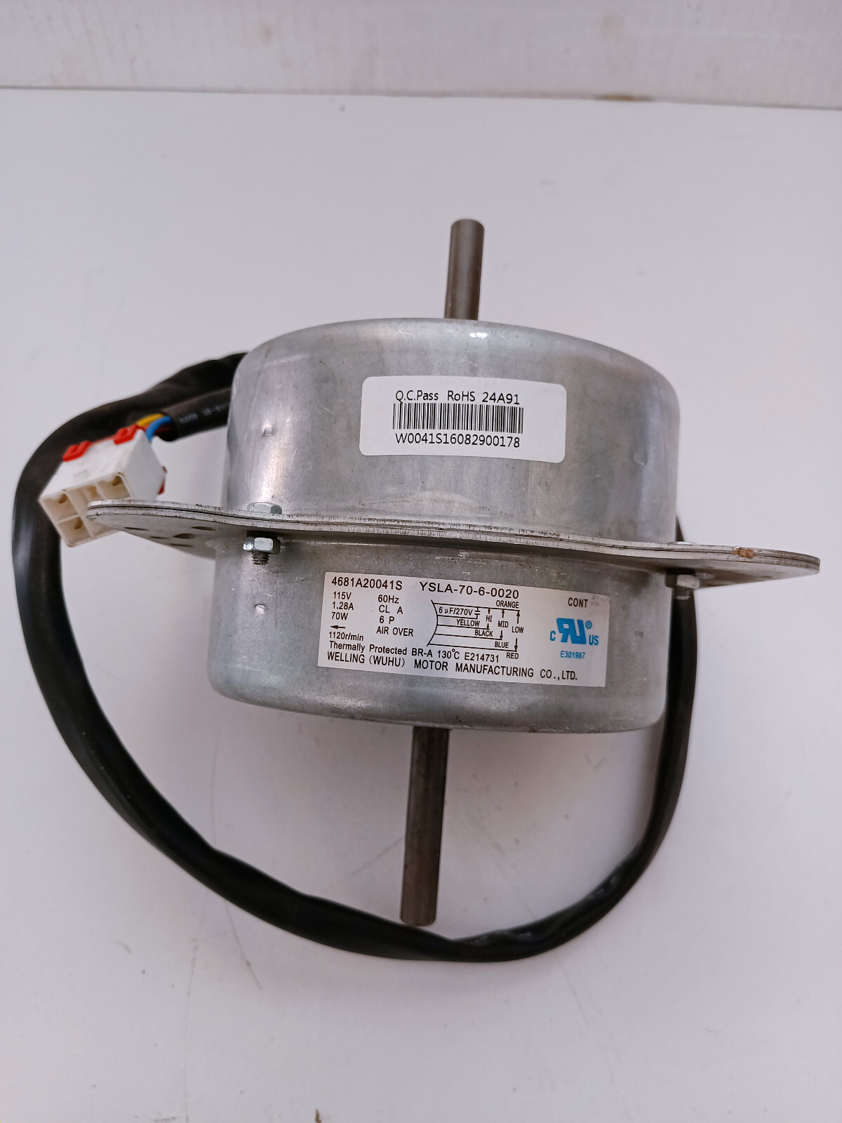 welling 115v 1.28a 70w 60hz 1120/min fan motor 4681a20041s YSLA-70-6-0020 WUHU