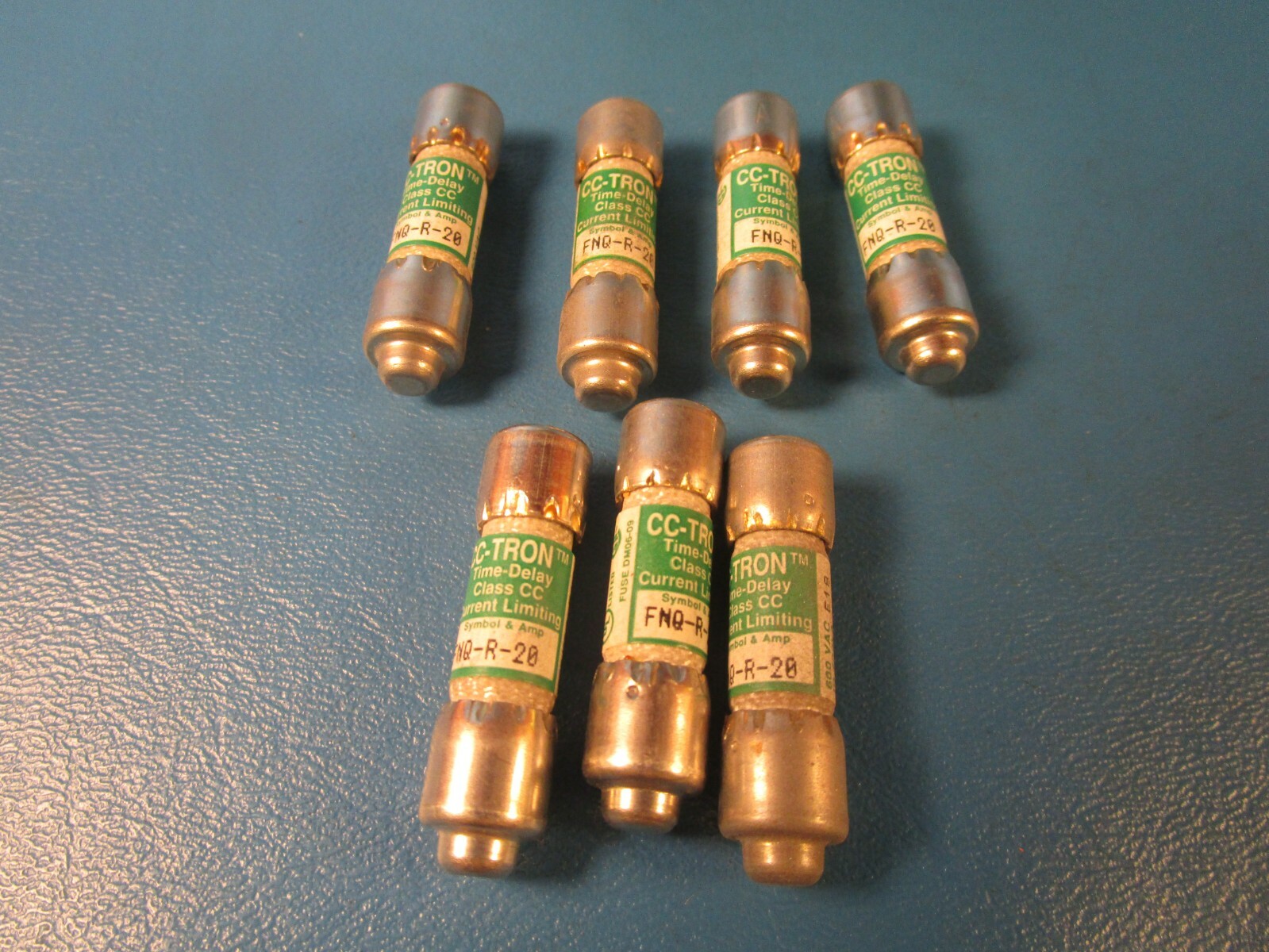 LOT OF 7 Bussmann CC-Tron FNQ-R-20 Fuse, Time Delay Fuse, Class CC