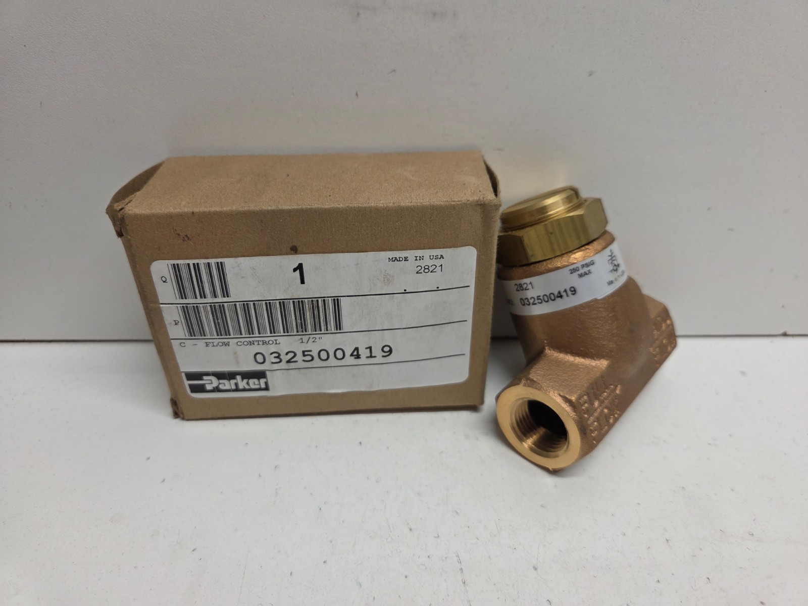 NEW IN BOX! PARKER 1/2″ NPT FLOW CONTROL VALVE 032500419