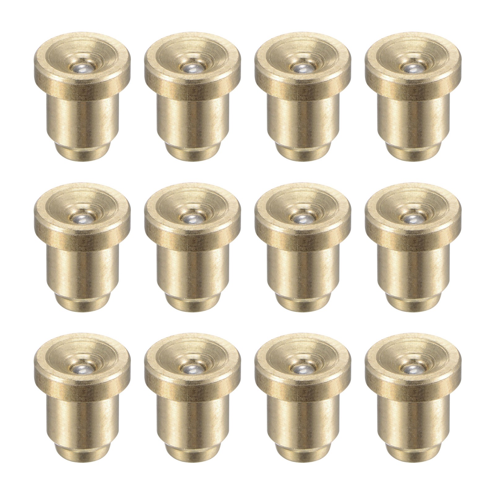 Brass Push Button Flange Grease Oil Cup 6mm for Lubrication System 12Pcs