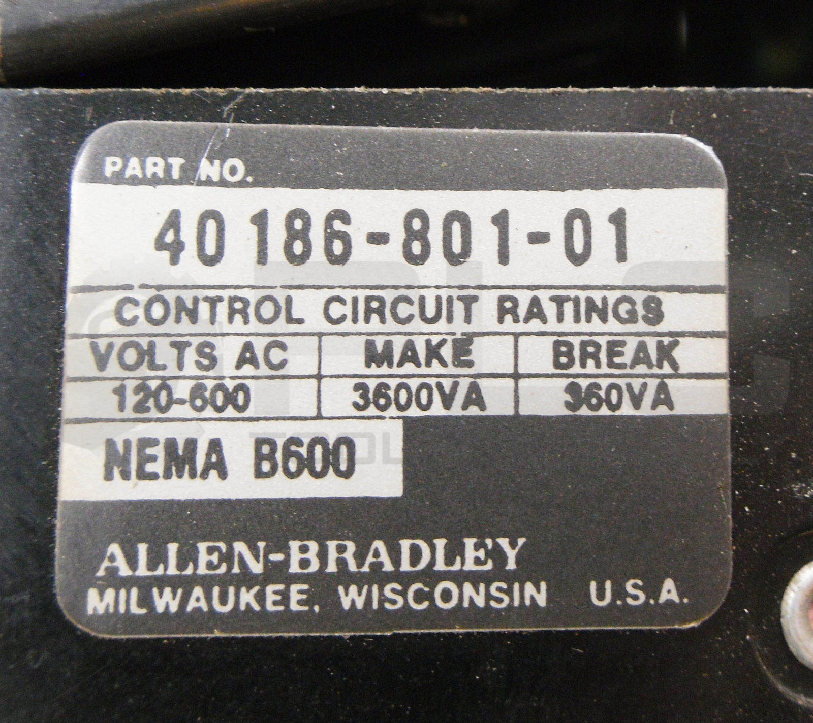ALLEN BRADLEY 505-BOD-7 /C W/ CB236 W/ 40186-801-01 W/ 40410-326-52 W/ 595-AB /B