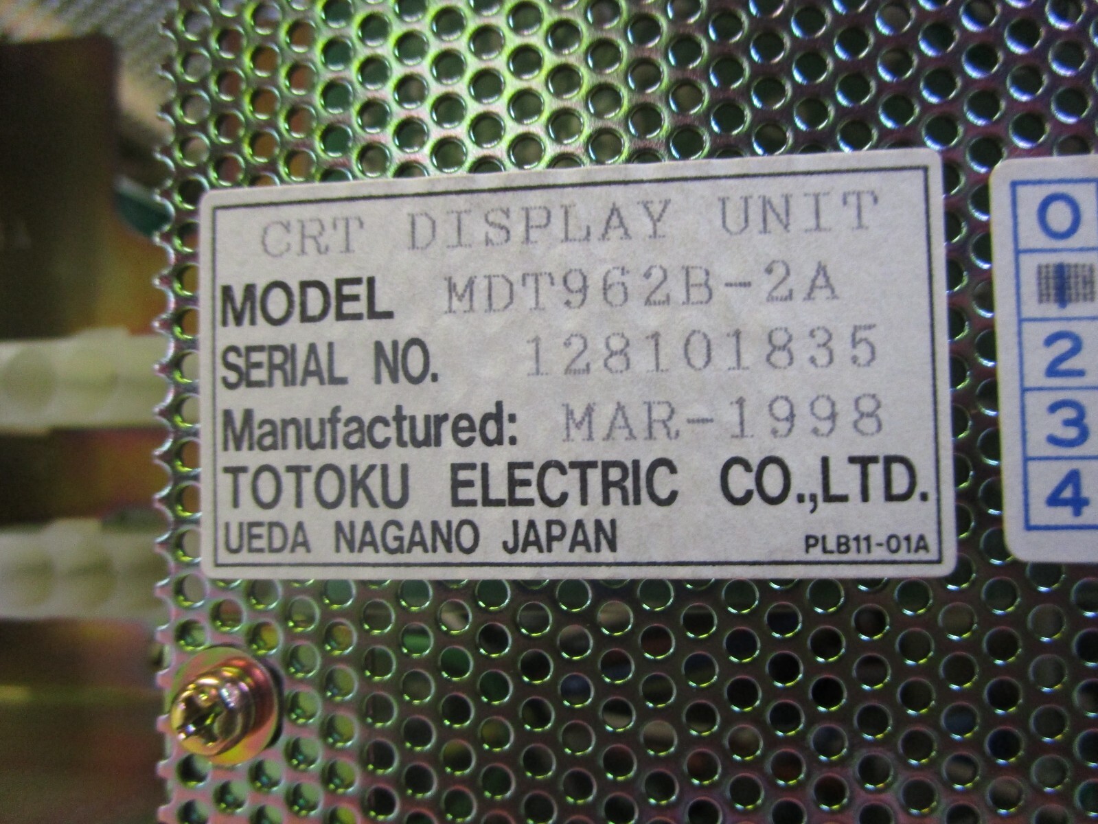 TOTOKU CRT DISPLAY MONITOR MODEL MDT962B-2A FREE SHIPPING!!!!!