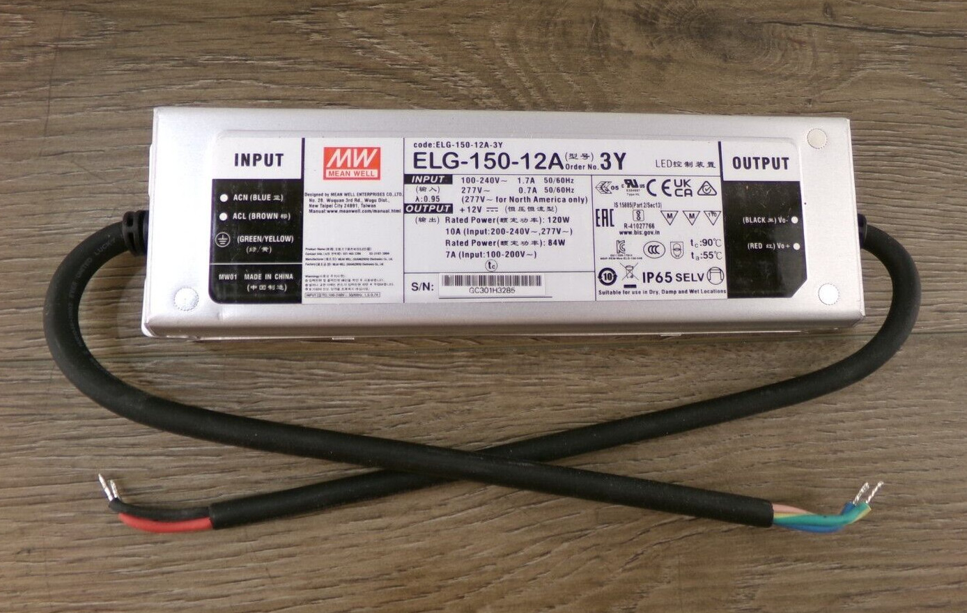NEW fit for MEAN WELL Waterproof Power Supply ELG-150-12A-3Y 12V S5