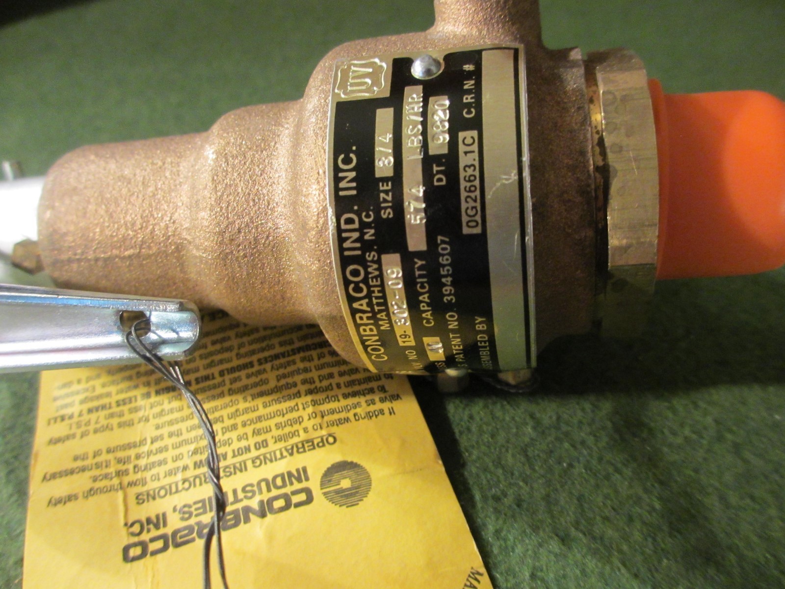 Conbraco 19-302-09 Hi-Pressure Safety Valve, 3/4″ x 1″