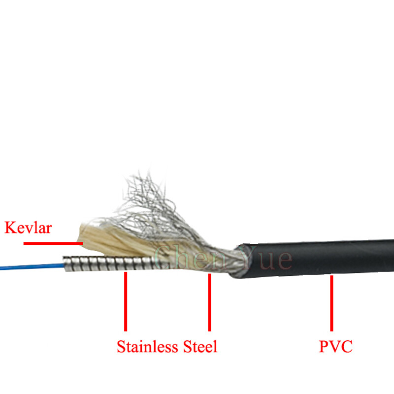 20M Black Armored Fiber Cable LC-LC UPC SM 9/125 Duplex Fiber Optic Patch Cord