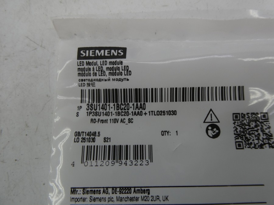 SIEMENS 3SU1401-1BC20-1AA0 110VAC NSMP