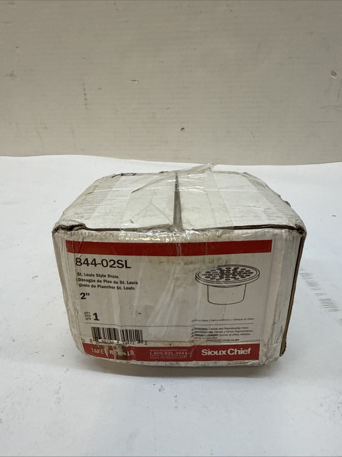 Sioux 844-02SL Drain Flr Clk Insd 2in CI 844 Enml Ctd