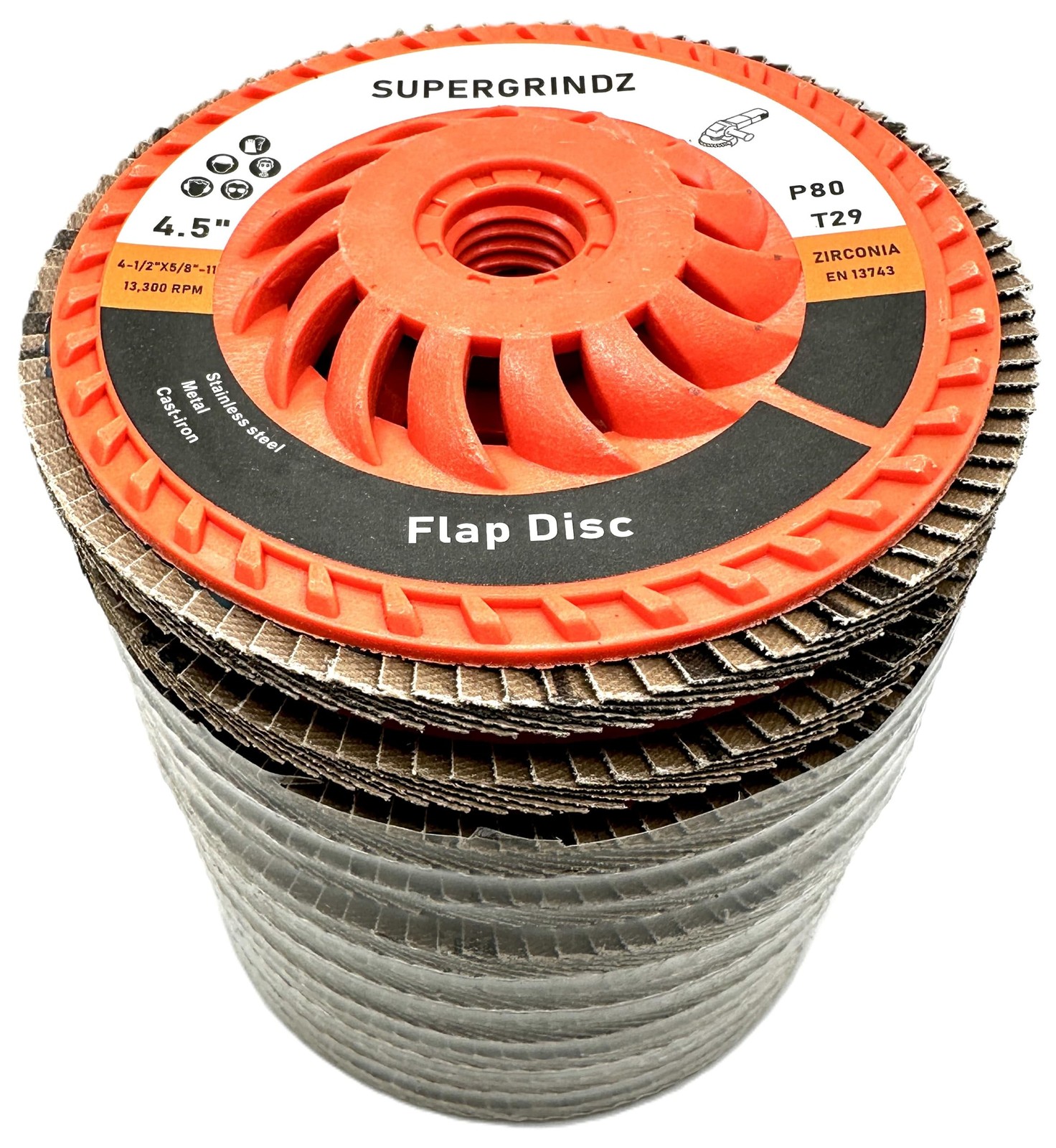 SuperGrindz Bevel Type 29 High-Density Zirconia Trimmable Flap Discs