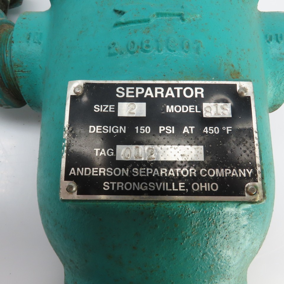 Anderson Separator Model 81S 2″NPT Combination Separator Trap For Air,Gas 150PSI