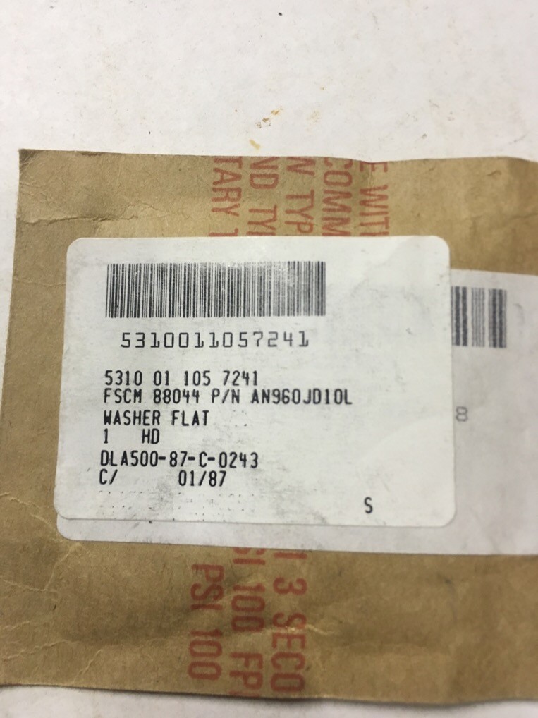AERONAUTICAL STANDARDS AN960JD10L FLAT WASHER (LOT OF 129)