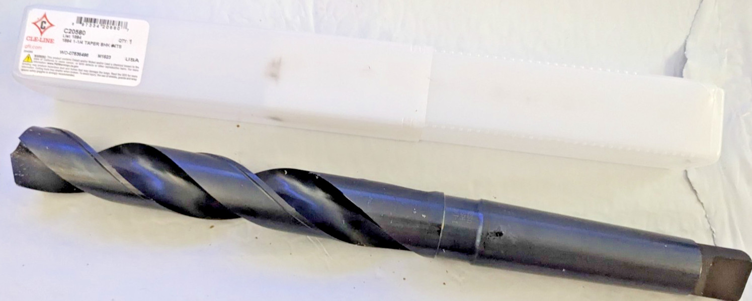 Cle-Line C20580 118° General Purpose Taper Shank Drill 1-1/4″ Dia. MT#4 USA!!