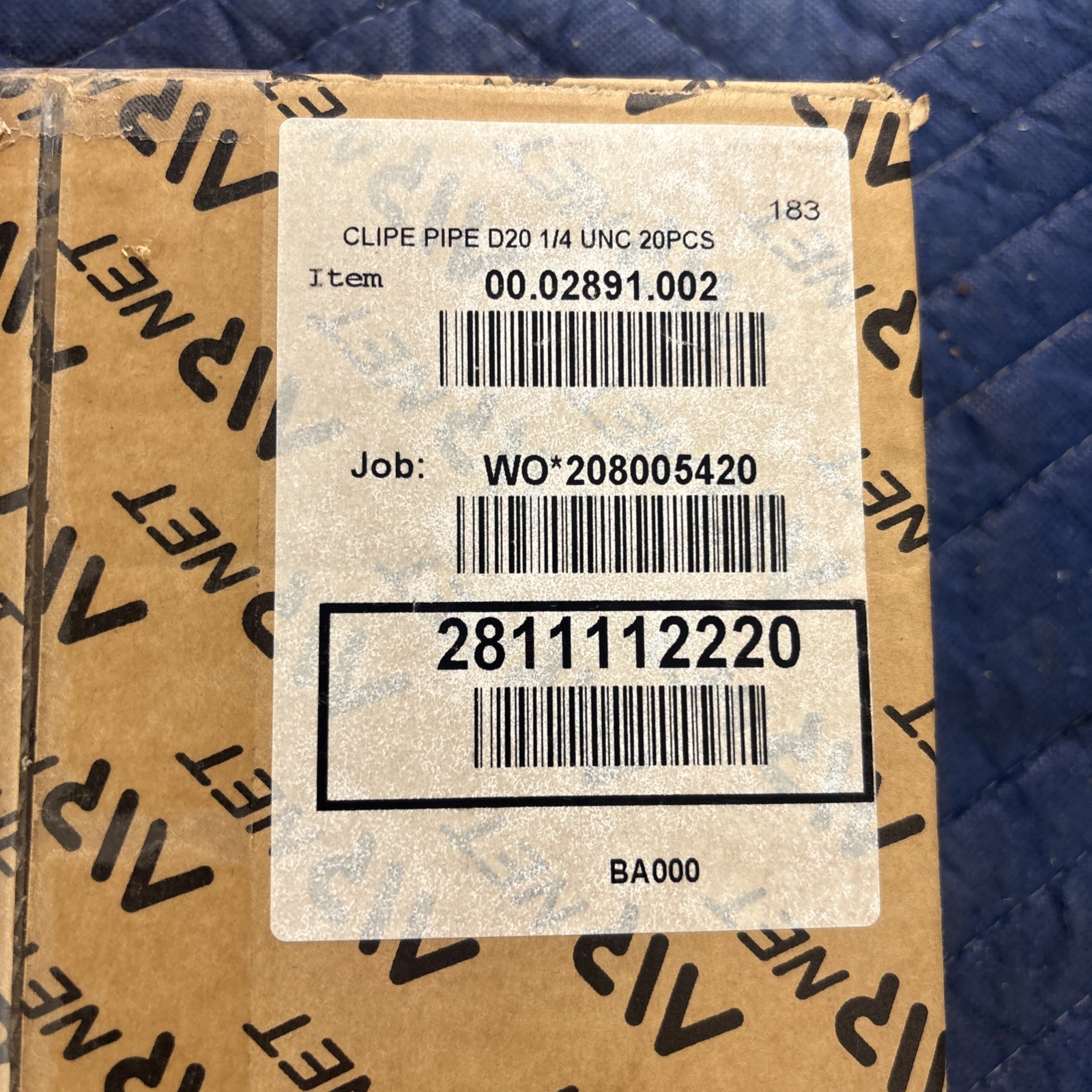 Box of 20 AIRnet 2811412220 40mm Pipe Clips – 1.5″ Aluminum Air Piping Fasteners