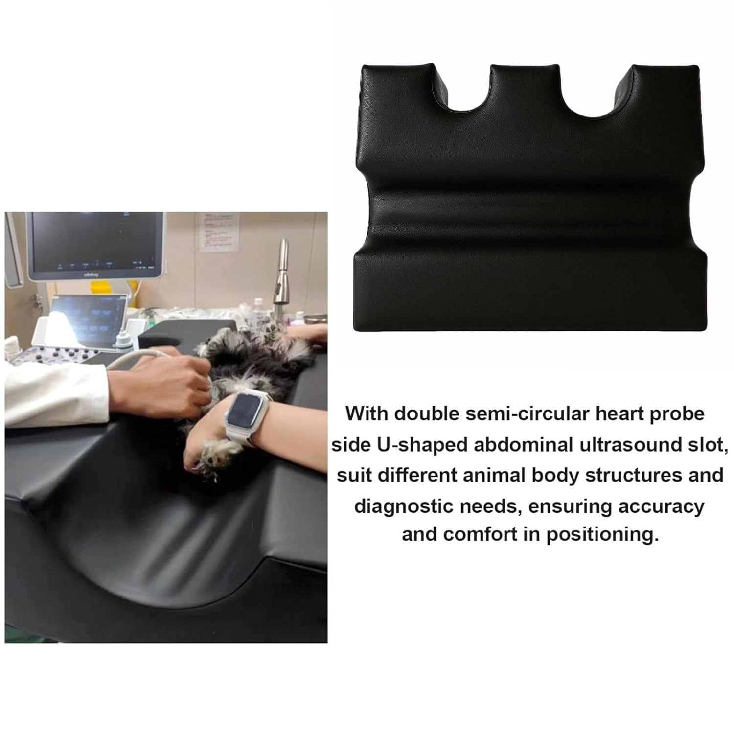 Veterinary Ultrasound Positioner Wedge with U Slot, Dog X-Ray Immobilizer Pad fo