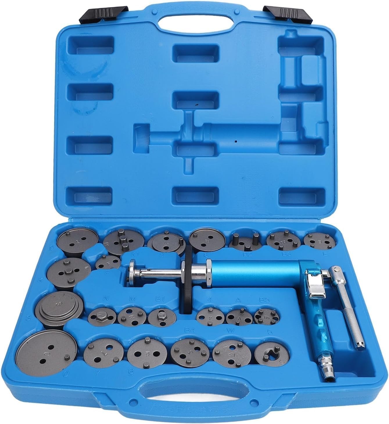 24PCS Brake Caliper Piston Wind Back Tool Kit w/22 Adapters Universal