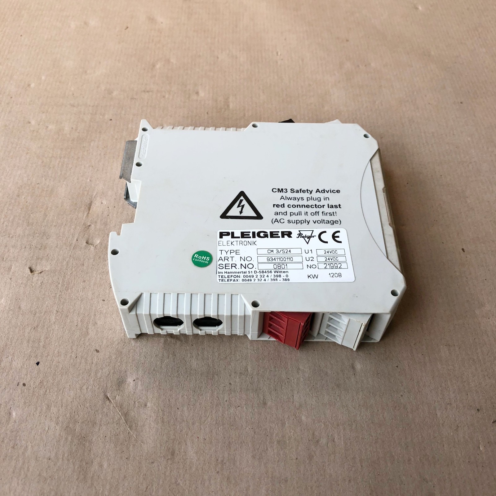 PLEIGER CM3 S24 CONTROL MODULE 9341100110