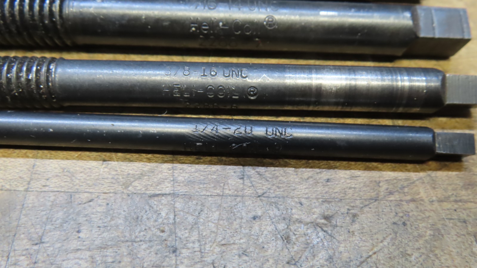 Helicoil SAE thread repair install tools 1/4-20, 3/8-16, 7/16-14, 1/2-13, 5/8-11