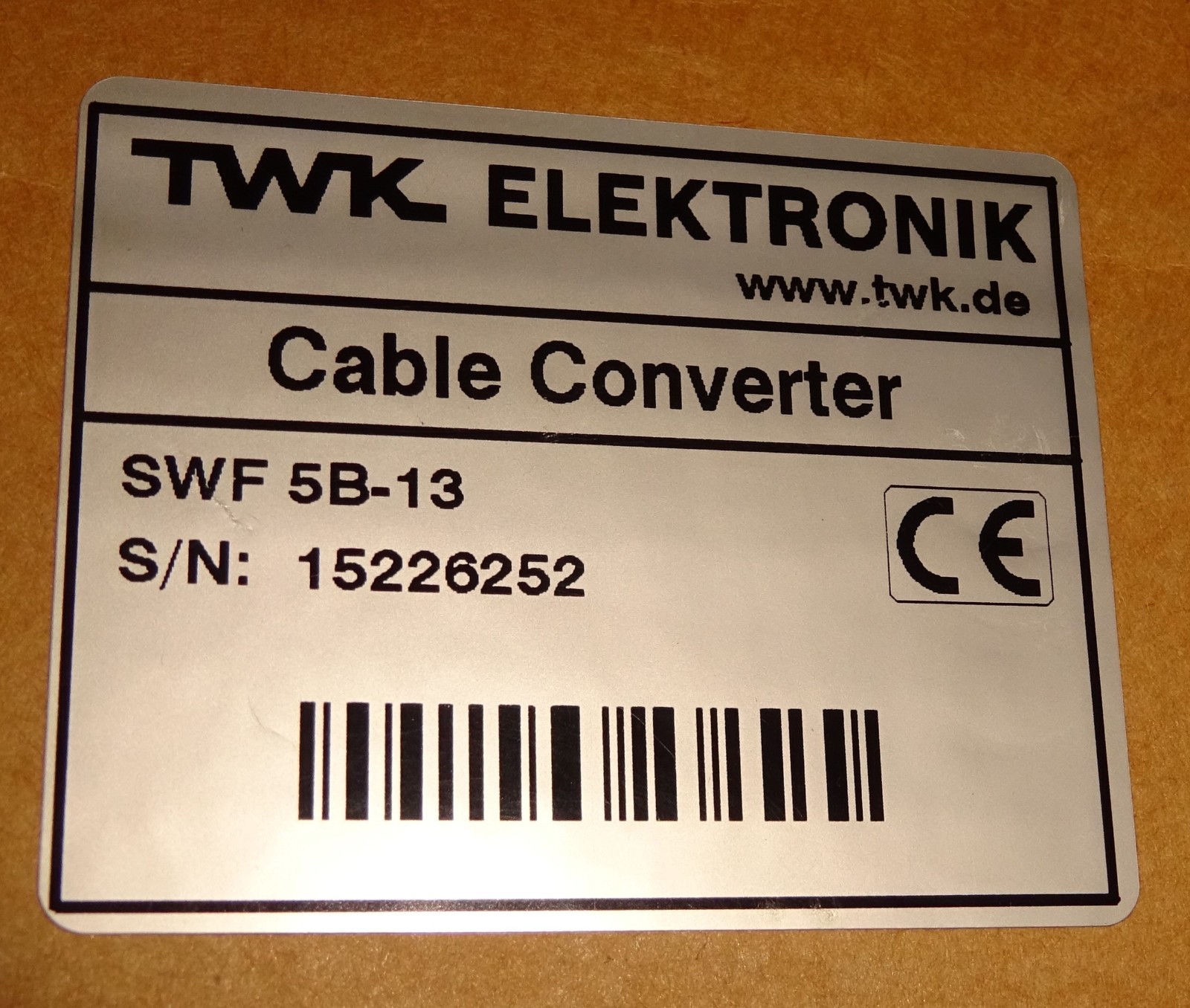 TWK Elektronik SWF 5B-13 Cable Converter Draw Wire SWF5B-13 NEW