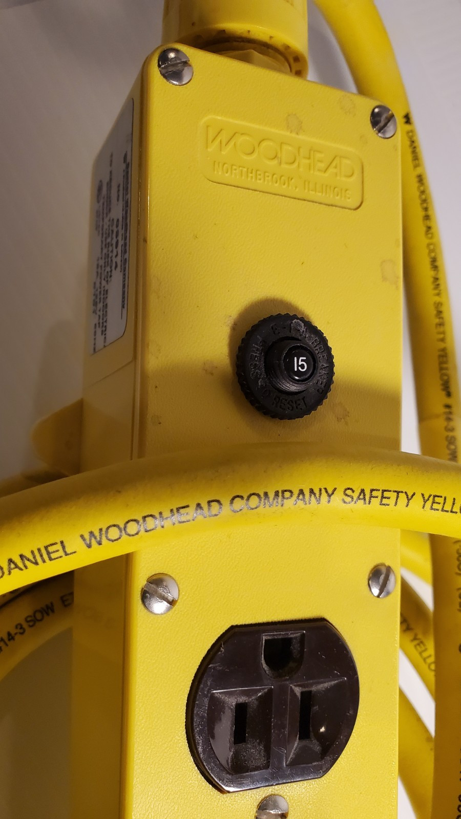 Heavy Duty Daniel Woodhead Multi-Tap Industrial Power Strip Electrical Outlet