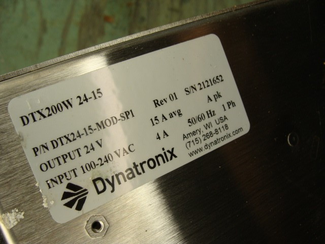 DYNATRONIX POWER SUPPLY DTX24-10 999-1007-2410 W/2 SEC PWR MODS DTX24-15-MOD-SP1