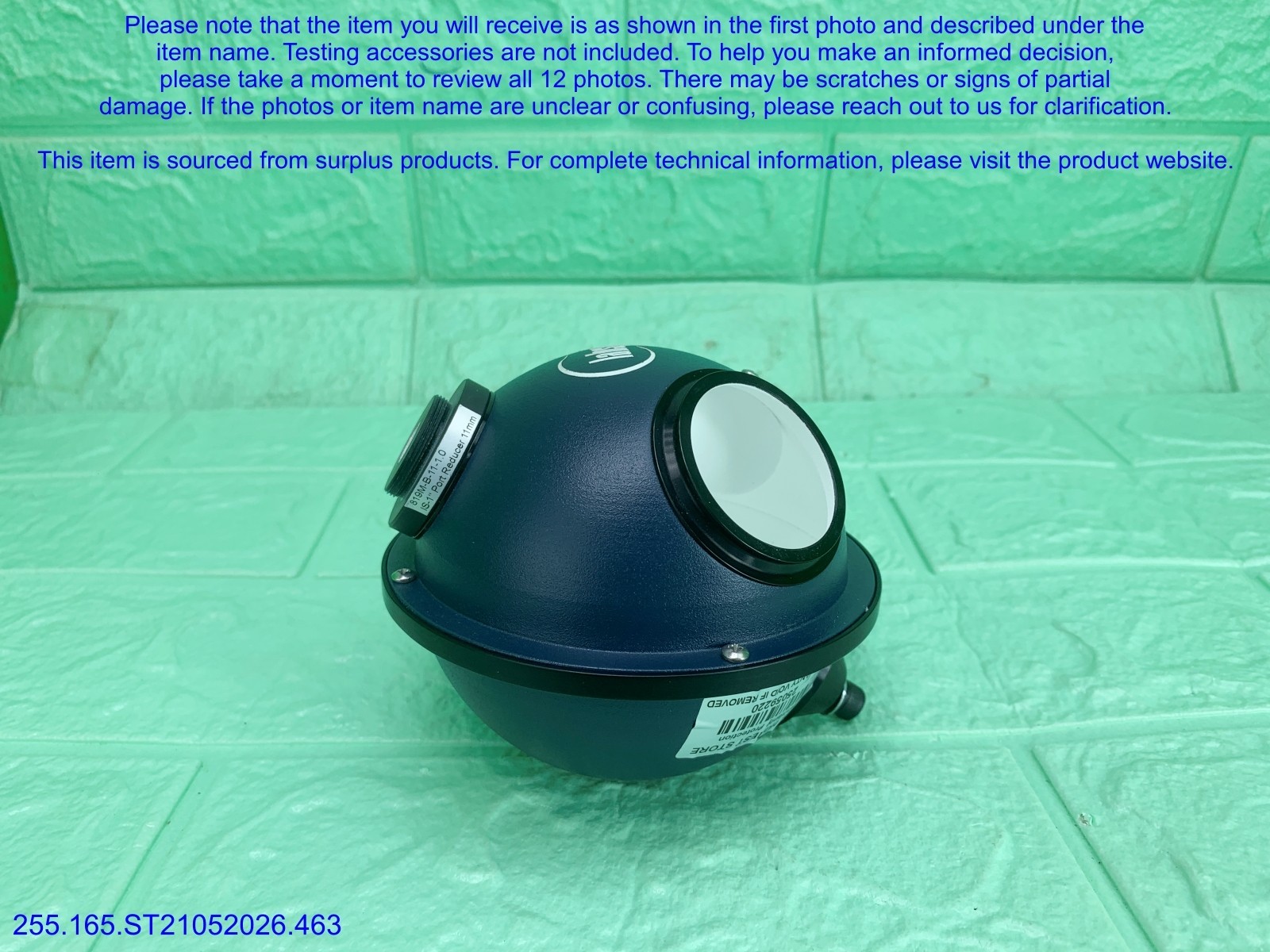 Newport 819M-B-11-1.0 819D Sphere Labsphere Light part as in photos, sn:9220.DHL