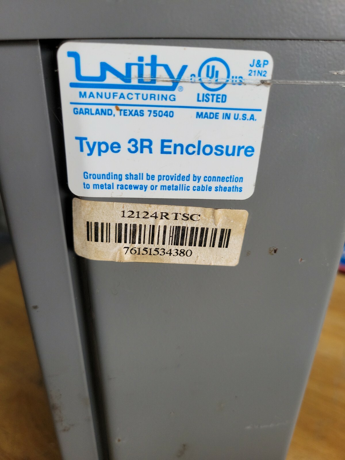 NEW OLD STOCK Unity Type 3R Enclosure 12124RTSC *FREE SHIPPING*