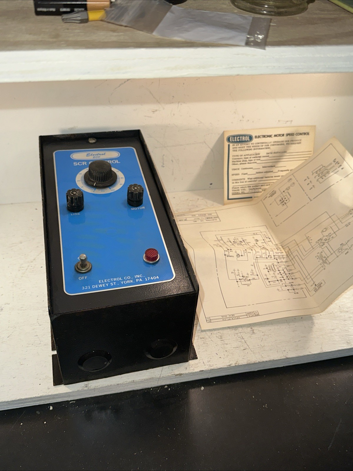 New Electrol C-25-B-200 Electric Motor Speed Control NOS