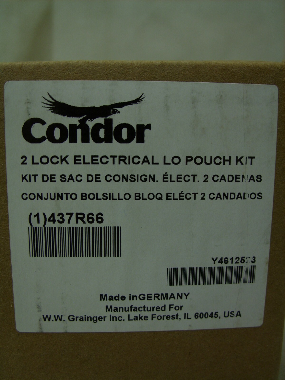 CONDOR GRAINGER Portable Lockout Kit, Filled, Electrical Lockout, Bag, Black